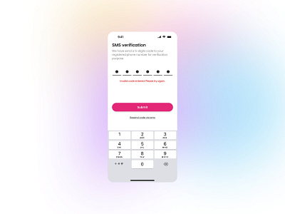 Error screen with invalid code ui components dailyuichallenge design invalidcodeui smsverificationui ui ux