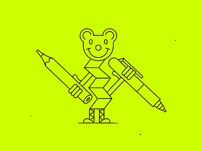 Flip drawing bear bear children doodle drawing freshgreen green illustration illustrator ilustrace kids marekehrenberger vector