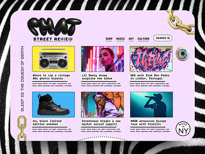 'Phat Street Review' Underground Culture Desktop Site product design ui user experience ux web design