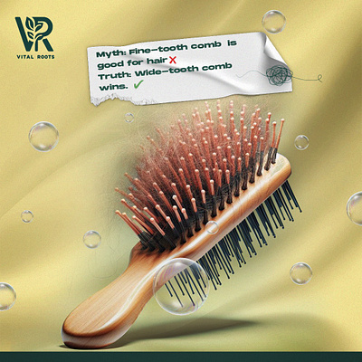A wide-tooth comb design is ideal for a good hair routine. ads advertising comb contemporary art creative campaign creative concept creative hair ads creative hair designs creative idea creative social media designs droplets hair ads hair care hair care routine hair designs inspiration inspirational manipulation open tooth comb social media