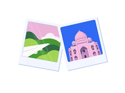 Travel polaroids illustration travel ui vector