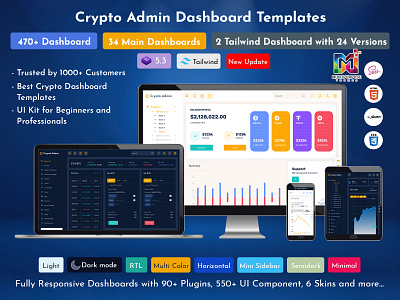 Cryptocurrency Dashboard Template admin dashboard admin dashboard template admin template bitcoin cards crypto cards crypto dashboard cryptocurrency ethereum product dashboard product design software dashboard tokenize ui dashboard ui design ui template ui ux wallet