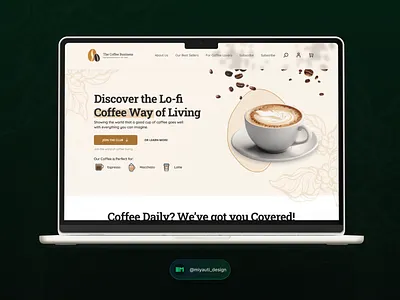 The Coffee Business UI Kit Mockup coffee shop macbook mockup notebook ui uikit ux webdesign website