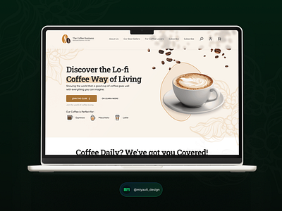 The Coffee Business UI Kit Mockup coffee shop macbook mockup notebook ui uikit ux webdesign website