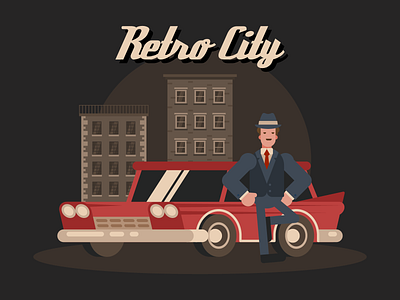 Taking a trip back in time to Retro City! 🚗✨ Embracing the vint art character classic car digital art flat illustration illustration mid century nostalgia old school retro retro art retro city throwback timeless style vector vector art vector illustration vintage vintage style vintage vibes