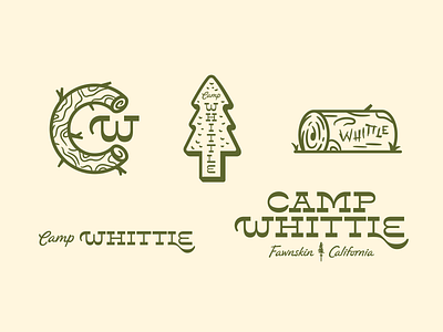 Camp Whittle, Unused Logo System badge branding camp logo logo design marks outdoors tree typography