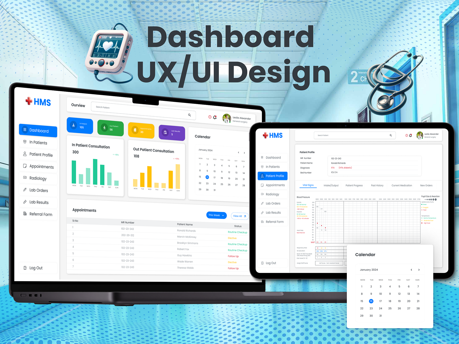 Hospital Management System UI design by Wajid Ali on Dribbble