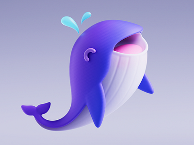 3D Character_whale 3d 3d illustration branding c4d character design design illustration toys ui