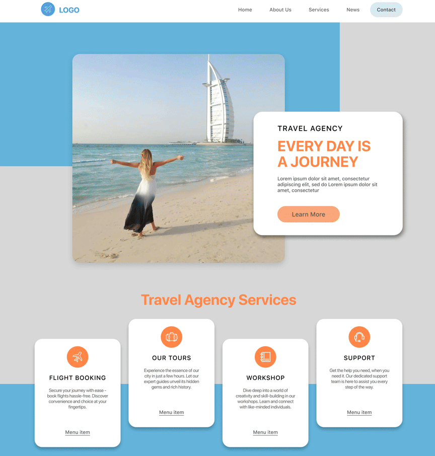 A Travel Website Design adobe android app figma graphic design ui ux webdesign xd