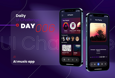 Daily UI Challenge 006 - AI MUSIC APP ai ai music design figma ios product design ui uiux ux