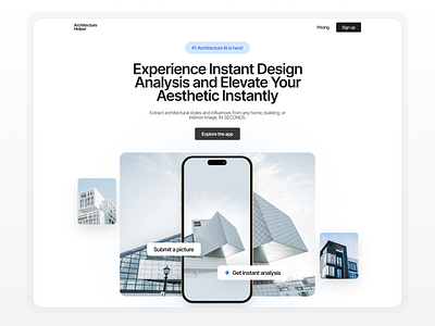 Landing Page Design - AI Powered architecture clean design figma framer landing page ui ux