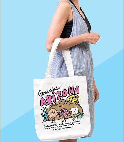 La Purisima 40 Year Anniversary arizona baked goods bakery cactus cake chicano hand drawn hand lettering illustration mexican mexicanfood southwest totebag vintage