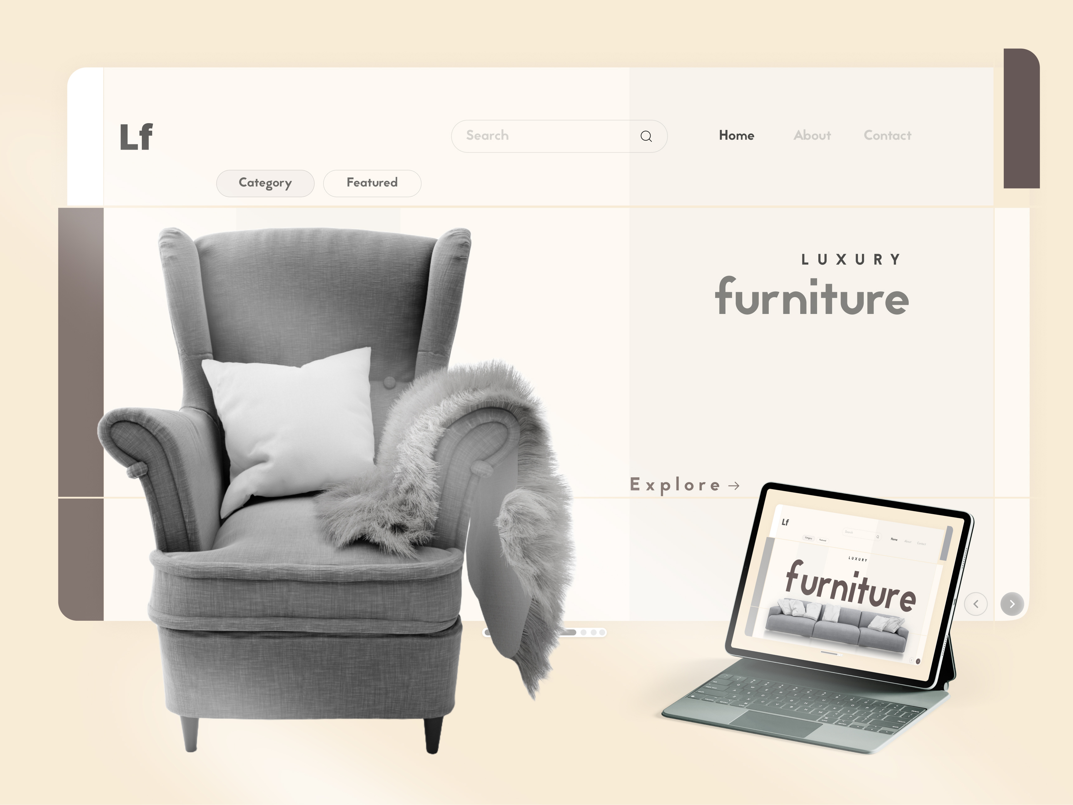 Creative Furniture Website UI Design app design branding creative dashboard design design trend ecommerce furniture homepage landing page mobile ui mobile ui design new design ui ui design uiux web app web design web design trend web ui