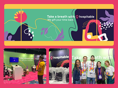 Take a Breath with Hospitable | Event Design booth branding colorful event event design shapes short term rental vrma