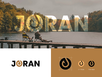 Joran Logo bait fish j logo letter j logo negative space
