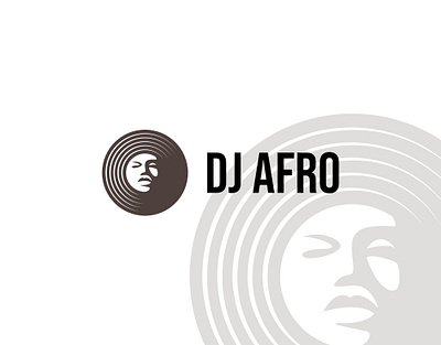 DJ afro logo afro dj entertainment face logo music negative space people vinyl woman
