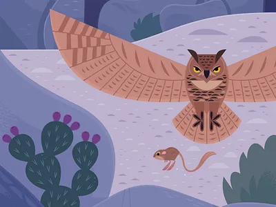 Great Horned Owl animals bird california desert illustration kidlitart national park national parks nature owl science vector wildlife
