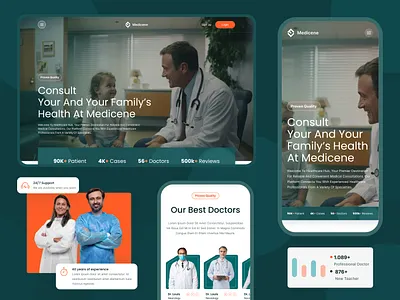 Landing Page - Medicene Webapp landing page ui ux ui design web design webapp