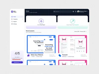 Dashboard | No code website builder | SaaS Web Application no code product design saas application ui ui design user experience ux design web app web application