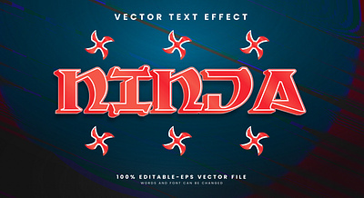 Ninja 3d editable text style Template fighter