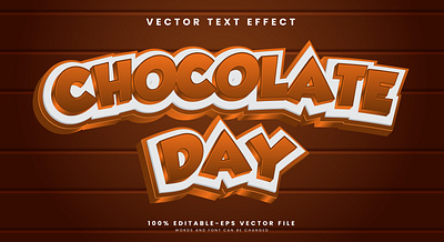 Chocolate Day 3d editable text style Template drink