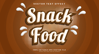 Snack Food 3d editable text style Template delicious