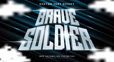 Brave Soldier 3d editable text style Template greeting
