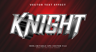Knight 3d editable text style Template kingdom