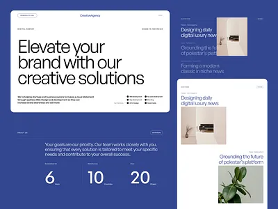 CreativeAgency - Landing Page agency company corporate creative digital elementor framer landing marketing page profile ui webflow website wordpress