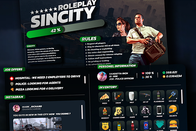 UI Design Inventory System for GTA 5 Roleplay fivem graphic design gta 5 gta 5 roleplay inventory system loading screen ui