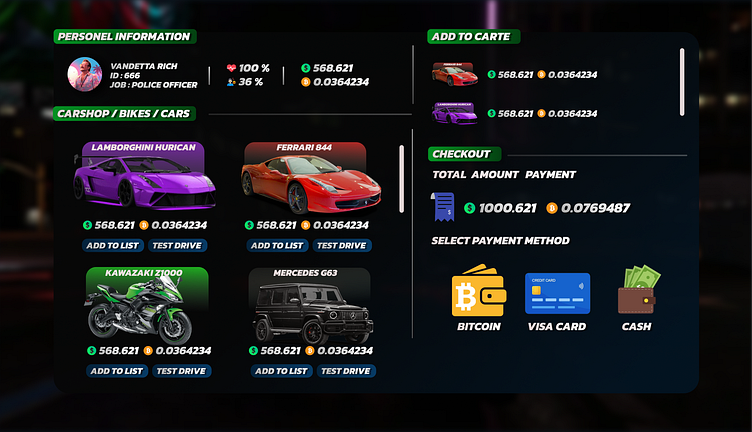 UI Design Inventory System for GTA 5 Roleplay by Bilal Belamammar on ...