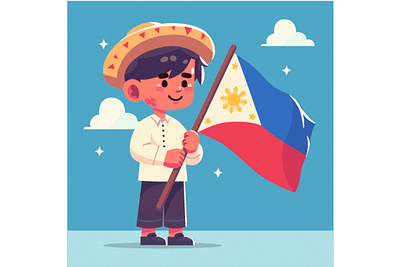 Philippine Independence Day Illustration boy cartoon celebration commemorating country day education event flag heroes history holiday independence national patriot patriotic peace philippines pride war