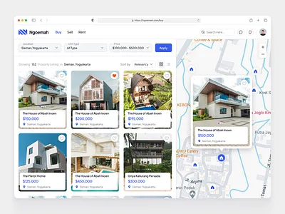 Ngoemah - Property Dashboard building buy property dashboard dashboard design estate home listing product design property property dashbiard property listing real estate saas sell property ui web web app web dashboard web design