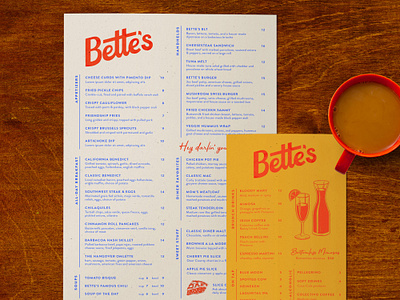 Bette's Diner Menu branding identity illustration logo menu typography