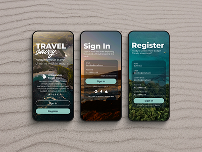 Travel Savvy | Daily UI Challenge - Sign Up app design figma mobile signin signup ui web