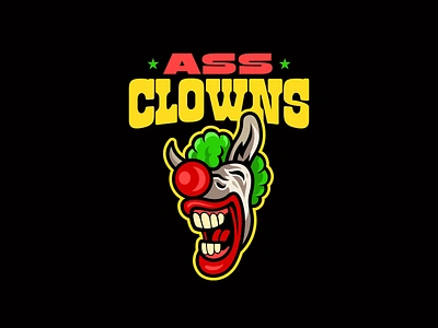 Ass Clowns ass baseball branding clown design donkey graphic design illustration illustrator logo vector