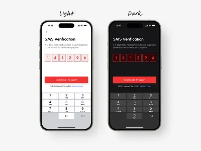 Error SMS Verification app app design auth authentication clean confirmation dailyui dark error false figma mobile app otp sms ui ux verification verify wrong