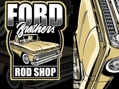 FORD BROTHERS ROD SHOP ( AUTOMOTIVE DESIGN ) apparel design automotive automotive logo brandidentity branding car club car illustration clothing design ford graphic design illustration lettering design lettering logo logo logo brand logo club logo illustration