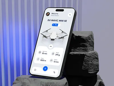 Drone - Smart control app 🕹️ app app design clean controller drone drone app futuristic graphic design interface ios minimal mobile app mobile ui product design quadrocopter ui designer ui inspiration uiux user interface ux design