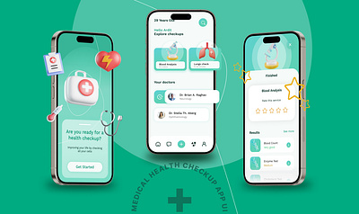 Medical Health Checkup App (Concept UI) branding concept ui design template helath app medical app mobil app uiux mobile apps ui design uiux