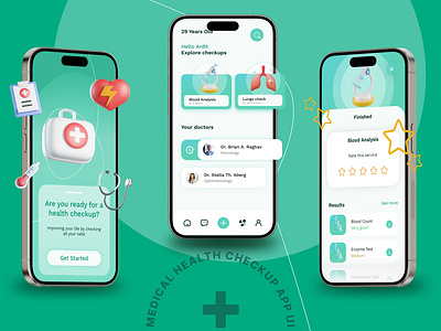 Medical Health Checkup App (Concept UI) branding concept ui design template helath app medical app mobil app uiux mobile apps ui design uiux