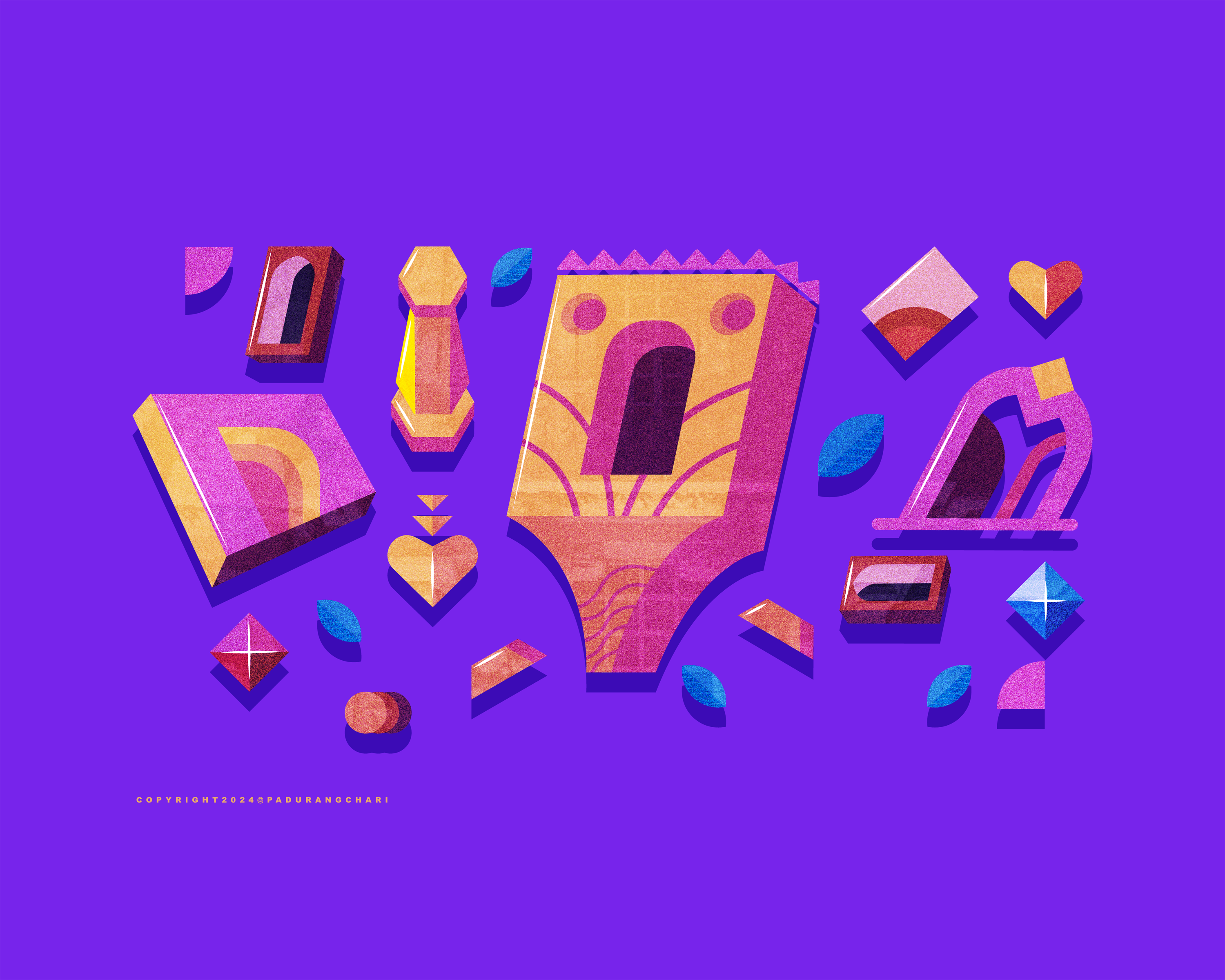 Floating Temple Remnants concept art design graphic design illustration vector