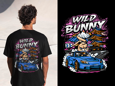 driver bunny t shirt app branding design graphic design illustration logo typography ui ux vector