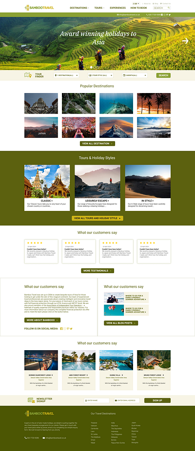 bamboo travel (home page) graphic design ui