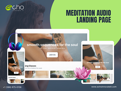 Meditation Audio Landing Page animation graphic design ui