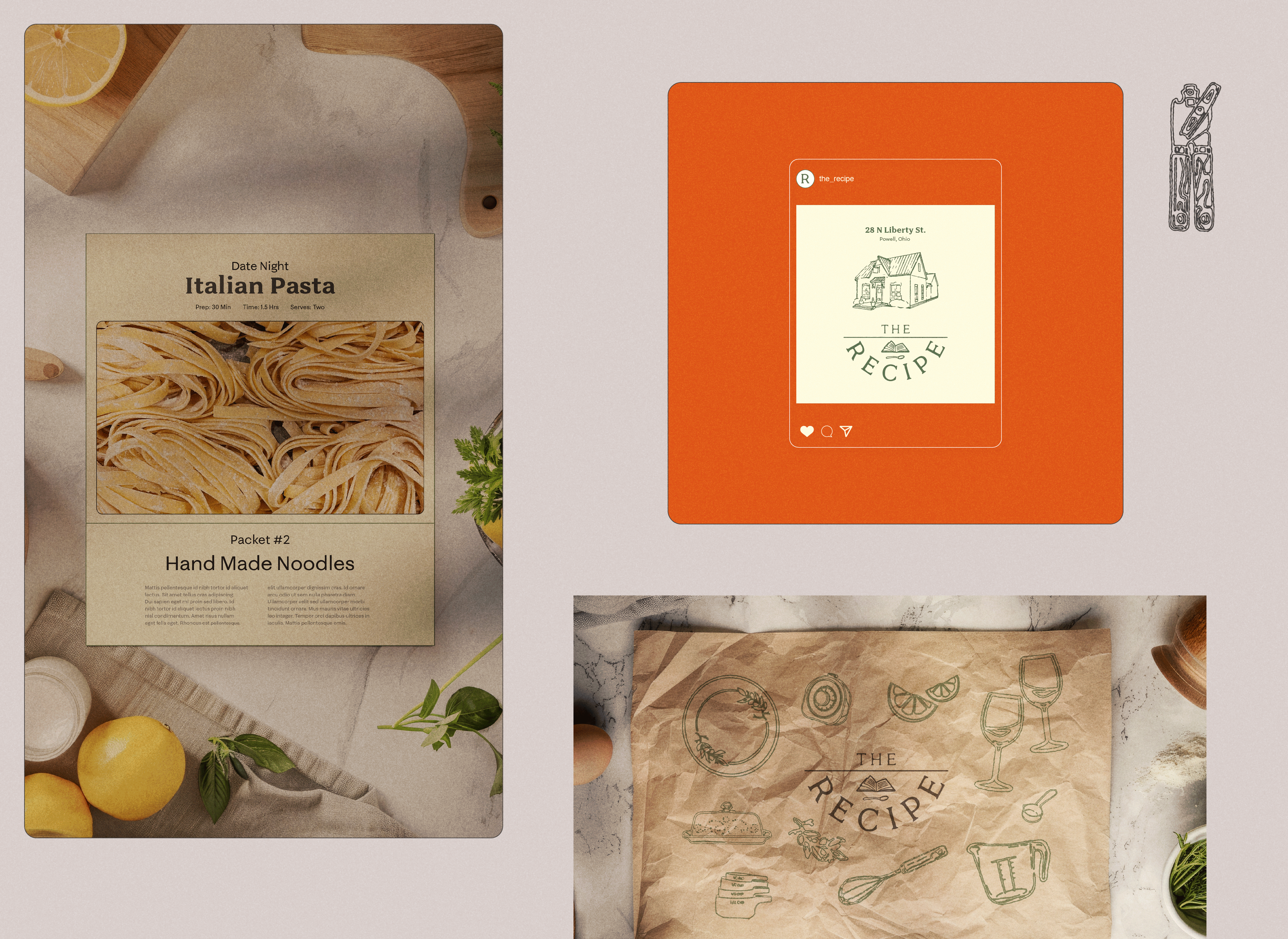 The Recipe Cooking and Company brand design branding cooking design identity design illustration the recipe