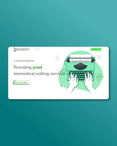 Landing page for medical journal editing company "Biomedit" branding graphic design product design
