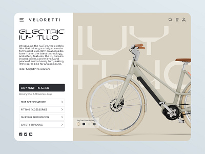 Website design concept for Veloretti company animation bicycle bike design figma ui uxui web webdesign
