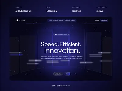AI Hub Hero UI 3d animation branding design graphic design illustration logo motion graphics ui vector
