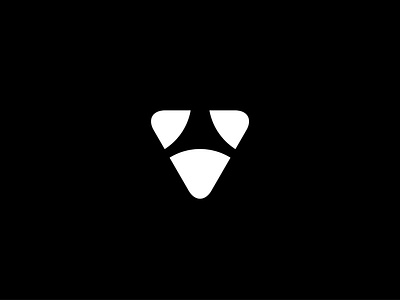 Logo monogram concept - "V" + circle shapes black circle v